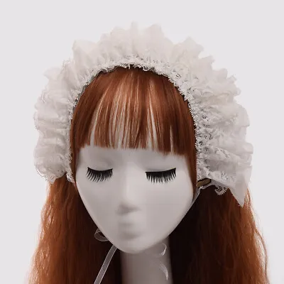 Lolita Girls Ruffled Detachable Collar Vintage Punk   Maid Headband 2 In 1 • $11.48