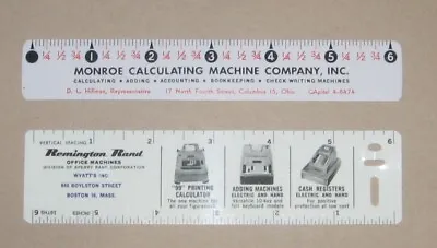 Vintage Advertising 6  Ruler REMINGTON RAND OFFICE MACHINES - MONROE CALCULATING • $3.99