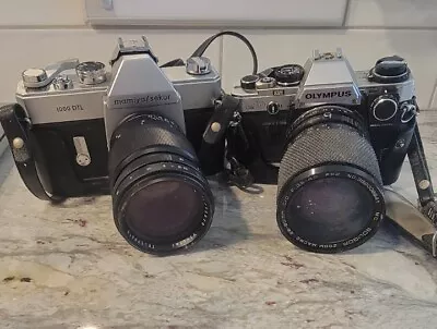 2 Film Cameras 35mm OLYMPUS OM10 Mamiya Sekor 1000 DtL • $99.99