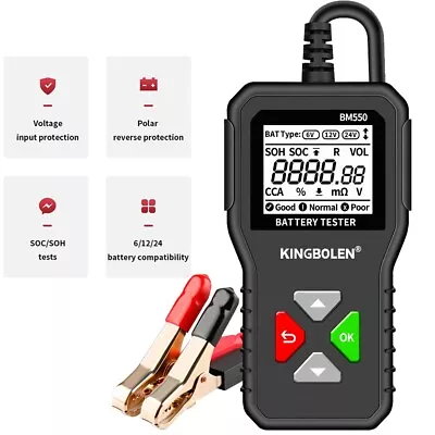 6V 12V 24V Car Load Battery Tester Digital Analyzer Diagnostic Tool LCD Screen • £13.79