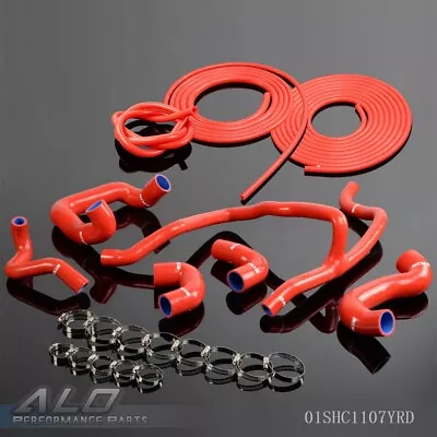 Silicone Radiator Hose+Clamps Kit Fit For E30 325 325i 6CY 88-93 Non-A/C Red  • $69.25