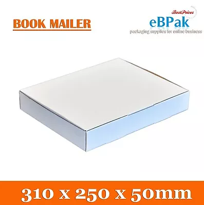 50x Mailing Box 310 X 250 X 50mm A4 Diecut White For 3kg Large Satchel B104 • $42.50
