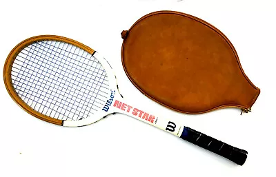 Vintage Wilson Net Star Junior Strata-Bow Tennis Racquet  W/Cover Grip 4 1/4  • $39.95