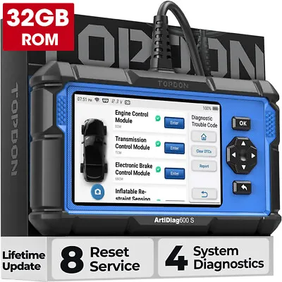 TOPDON ArtiDiag600S OBD2 Scanner Engine ABS SRS SAS AT TPMS EPB Diagnostic Tool • £135