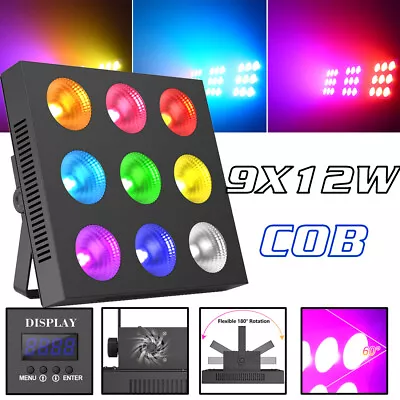 9x12W COB Matrix Par Light Stage Light RGBW DMX512 Party Lights For  DJ Concert • $99.99