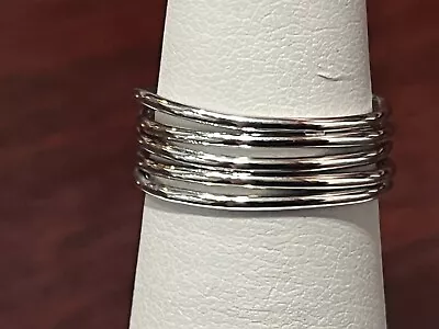 14K White Gold Open Band Wave Ring Milor Italy Size 5   1.5Gr. • $165