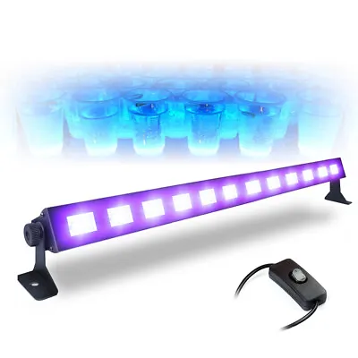 LED BAR Black Light UV Tube Ultraviolet Strip Lighting Disco Party 12x 3W 60cm • £44.99