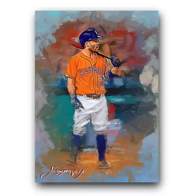 Jose Altuve #8 Art Card Limited 33/50 Edward Vela Signed (Houston Astros) • $1.99