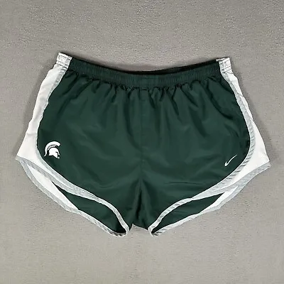 Nike Michigan State Spartans Shorts Womens Large Lined Athletic Logo Dri Fit EUC • $9.04