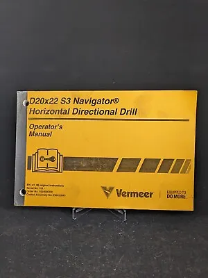 Vermeer D20x22 S3 Navigator Horizontal Directional Drill Operators Manual Book • $59.99