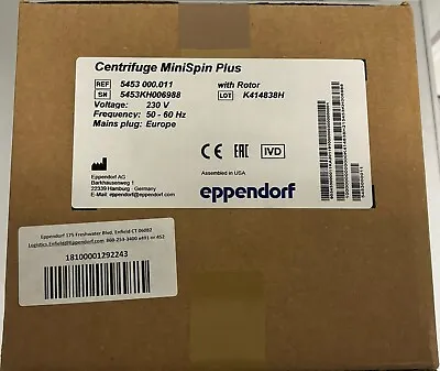 Eppendorf 5453 MiniSpin Plus Centrifuge With Rotor F45-12-11 • $1500