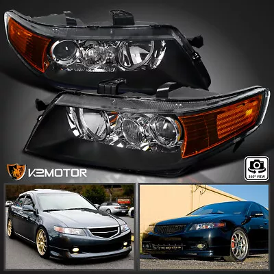 Black Fits 2004-2005 Acura TSX Projector Headlights Lamps Left+Right 04-05 Pair • $116.38