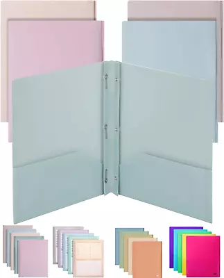 - Plastic Folders With Pockets And Prong 5 Pack Muted Pastel Colors Pocket Fo • $10.10