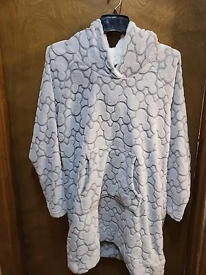 Disney Mickey Mouse Robe Lounge Hoodie PJ Pajamas Fleece Plush Comfy Large • $14.25