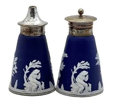 Wedgwood Blue Jasper Salt & Pepper Shake - Adams 1657 Turnstale - England • £74.44