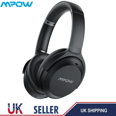 Mpow Bluetooth Headphones Active Noise Cancelling Wireless Over Ear Headset Bass • £25.64