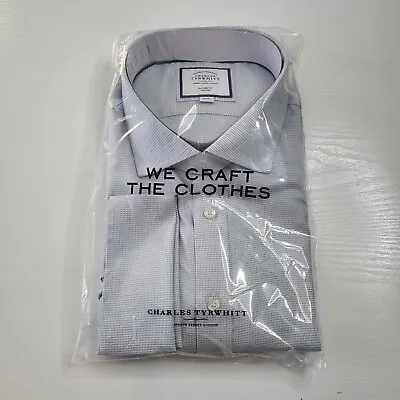 Charles Tyrwhitt Blue 20  Classic Fit Shirt Non Iron French Cuff 37  Sleeve • £24.95