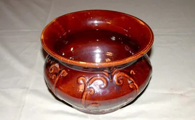 Antique Brown Glaze Medalta Alberta Pottery Spittoon • $58.52