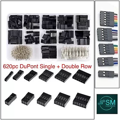 Dupont Wire Jumper And Header 620PCS Male+Female 2-12 Port Connector Housing Kit • $22.50