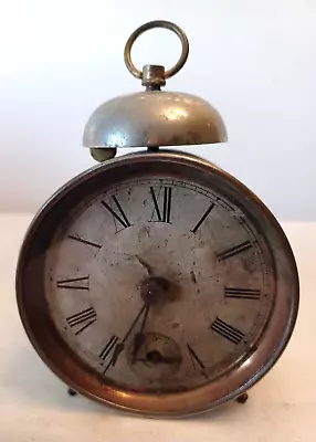 Vintage Unmarked Metal Alarm Clock That Winds & Ticks • $20