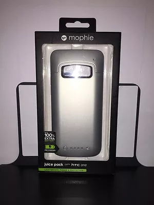 NEW Mophie Juice Pack Rechargeable External Battery Case For HTC ONE M7 - Silver • $49.95