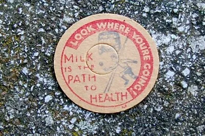 Milk Bottle : Lovely 1930's / 1940's Cardboard Cap   Path To Health    Dairy • £2.50