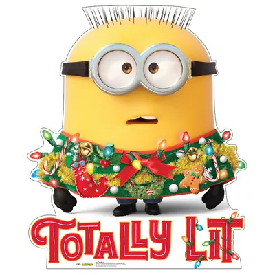 $49.95 • Buy TOTALLY LIT CHRISTMAS  Minions  CARDBOARD CUTOUT Standup Standee Ugly Sweater
