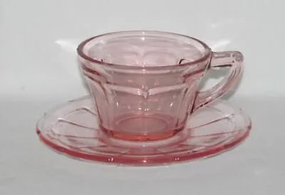 Diamond Glass Co. VICTORY Pink Cup And Saucer Set  • $4.46