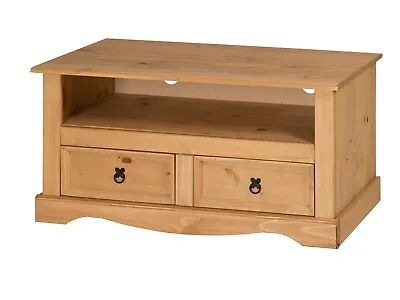 Corona TV Stand Flat Screen Television 2 Drawer Solid Pine By Mercers Furniture® • £75.90