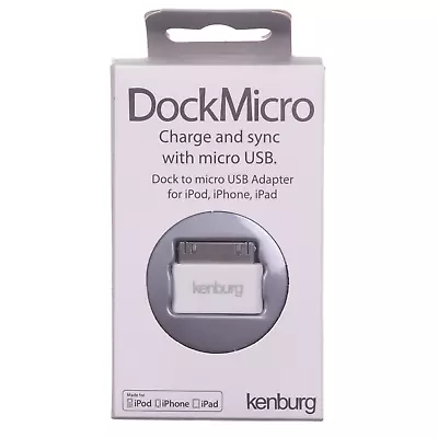 Kenburg DockMicro Apple 30Pin To Micro USB WHITE Adapter For IPhone IPod IPad • $16.99