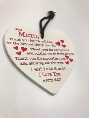 £2.89 • Buy Handmade Wooden Hanging Heart Plaque Gift For Mum Loving Thoughtful Present