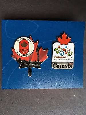 2015 Toronto Pan Am Games 2 Pin Lot Pan American Team Maple Leaf New Rare • $22