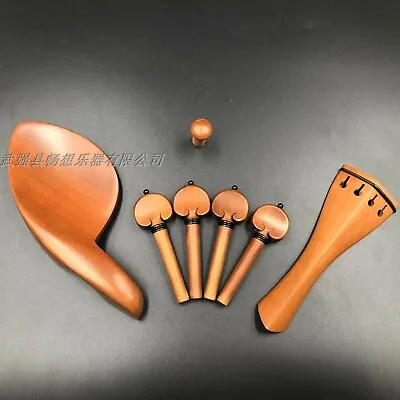 5 Sets Of Violin Fittings 4/4 Jujube Wood Full Size Violin Parts Chin Rest Pegs • $23.88
