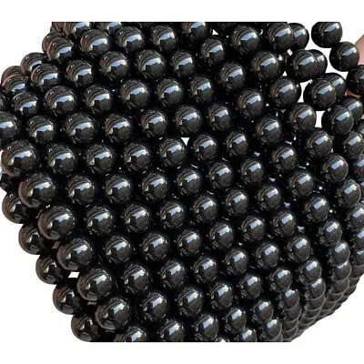 AAA Rare Black Coral Natural Gemstone Round Beads 15mm AAA Quality Full 15.5  St • $58