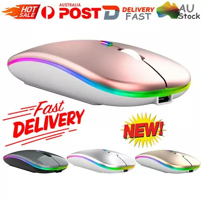 $12.16 • Buy Wireless Mouse RGB Bluetooth Computer Optical LED USB Receiver Laptop For PC Mac