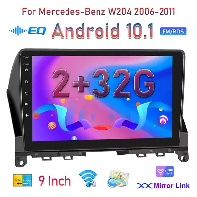 9  Android 10.1 Car Radio GPS Sat Nav 32GB For Mercedes Benz C Class W204 S204 • £123.99