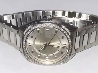 Gucci Mens Gg 142.3 Quartz Stainless Steel Diamond Watch • $81