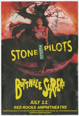 $152.50 • Buy Stone Temple Pilots Autographed Concert Poster 1993 Eric Kretz, Scott Weiland