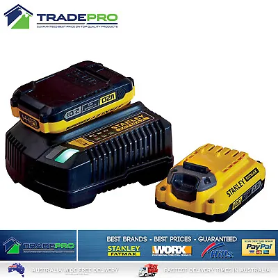 Stanley® Fatmax Genuine 18V 2x 2.0Ah Li-ion Battery And Charger Kit Rechargeable • $145