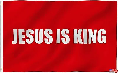 Jesus Is King Flag America God Jesus Christian's 3x5 Flag God 3 X 5 Banner New • $17.95