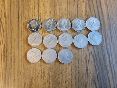 £9.49 • Buy 13 Different 50p Fifty Pence Coins : 1969 - 1994