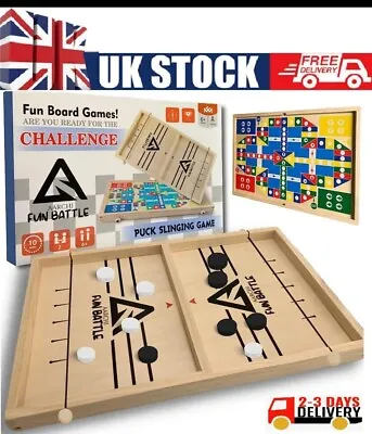 Fast Sling Puck Game And Ludo Game 2 In 1 Family Board Games Easter Gifts  • £25