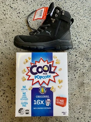 $237.49 • Buy PUMA Conquest ZIP Sider BLACK 630737  WORK BOOTS Boot Shoe +FREE 16 Bags POPCORN