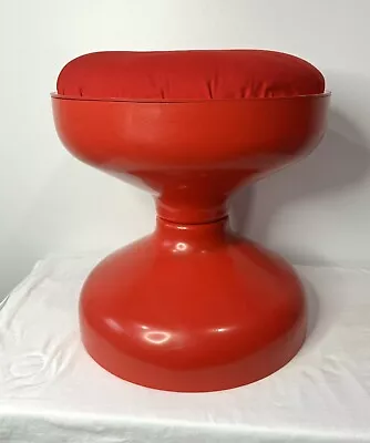 Vintage 1960s Mid Century Modern Space Age Kartell Rochetto Stool Red Plastic • $485