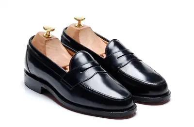 Charles Tyrwhitt X Loake Black Penny Loafers Shoes: `MSHLFB` Size 5  - 38 • £79