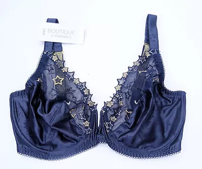 M & S  Boutique Damaris Plunge Bra  Non Padded Navy  Sparkle Star Marks Spencer • £9.99