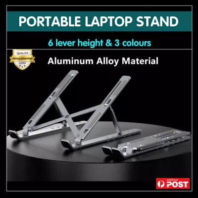 Portable Adjustable Aluminum Alloy Laptop Stand Foldable Desktop Tripod Tray AU • $14.05