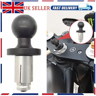 Motorcycle Bike Aluminum Mount Fork Stem Base Ball Head For RAM Mount Kit Black • £8.59