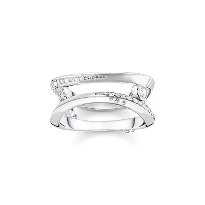 Genuine THOMAS SABO Ring Wave With White Stones • $164.50