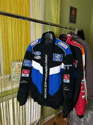 VINTAGE Ford Racing Performance Jacket LARGE Cotton Poly Blend • $120